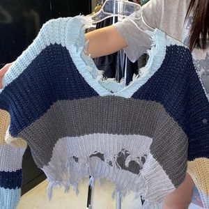 Cropped knit sweater